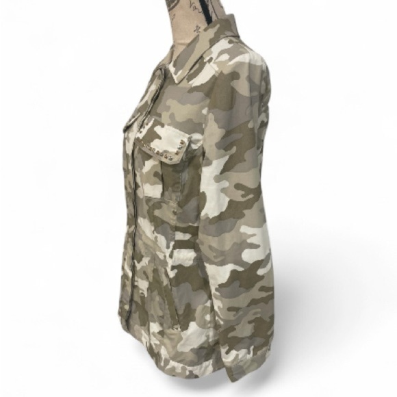 Boston Proper Metallic Camo Utility Jacket – Size S EUC - Picture 5 of 14